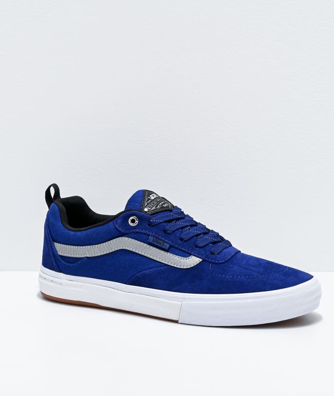 blue and silver vans
