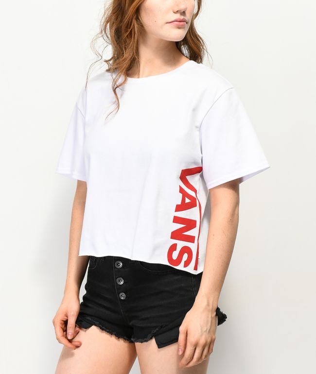 vans white crop top