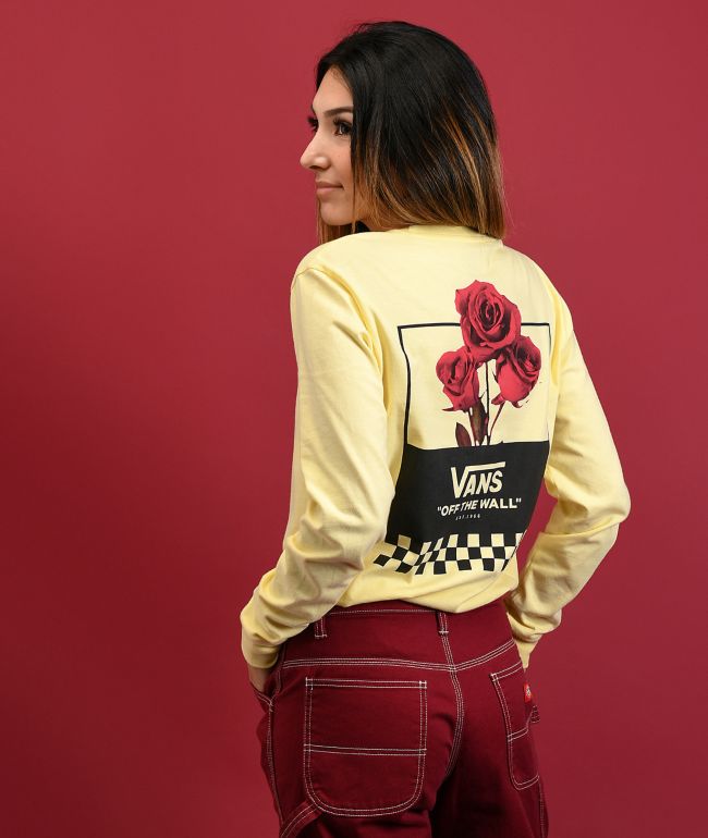 Vans Off The Roses Cream Long Sleeve T 