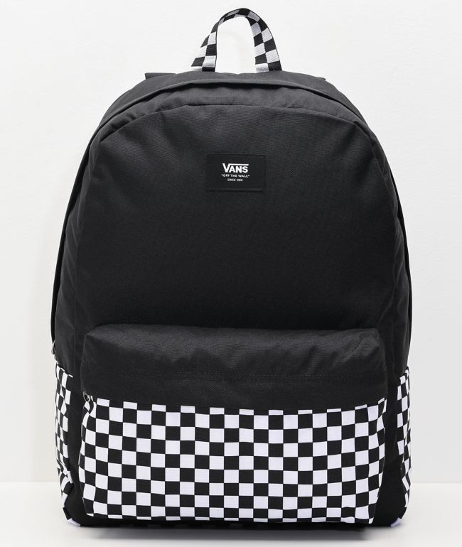 Vans Old Skool Black u0026 White Checkerboard Backpack