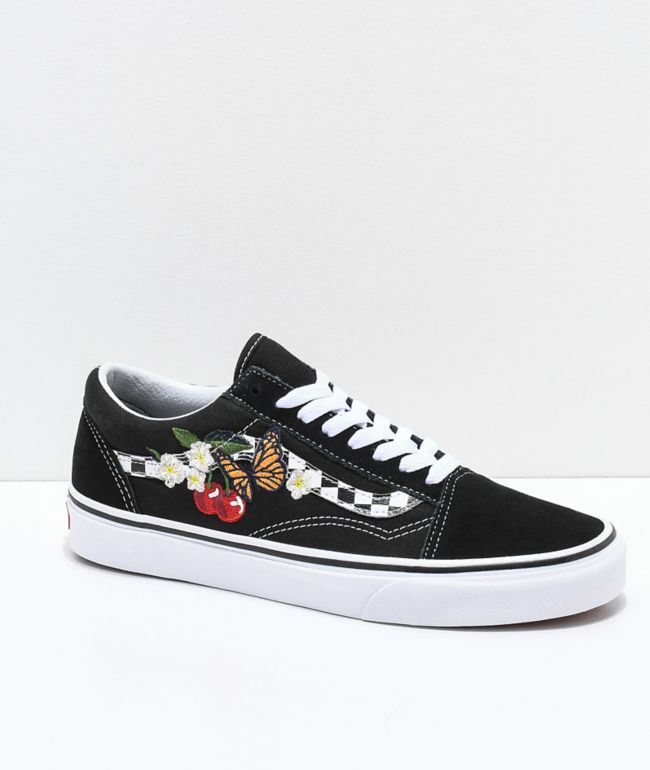 vans checkerboard flowers