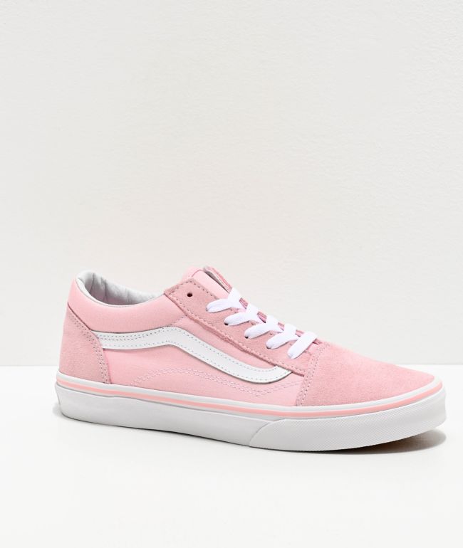 zapato vans rosa y blanco