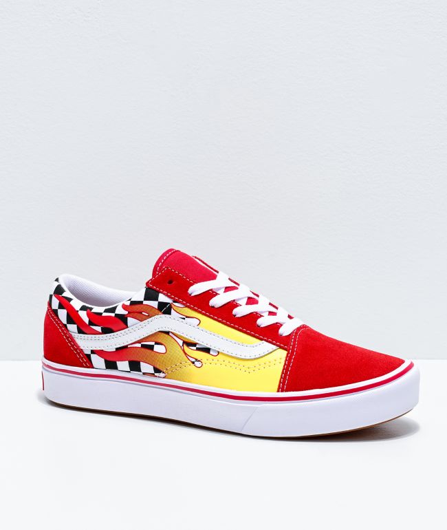 vans flame checkered shoes