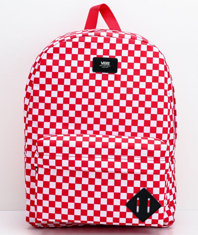 pink and white checkered vans backpack