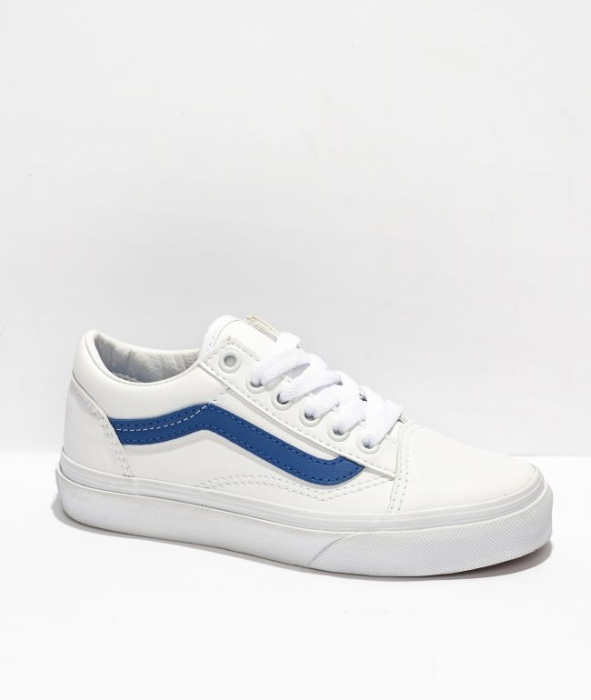 egetræ Trives Måler Vans Old Skool Pop Classic White & Blue Skate Shoes | Zumiez