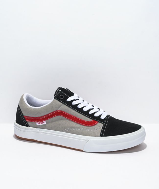 Vans old skool grey red top