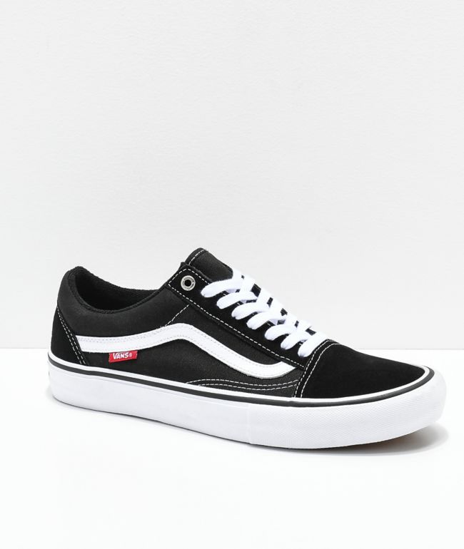 Vans Old Skool Pro Black & White Skate Shoes
