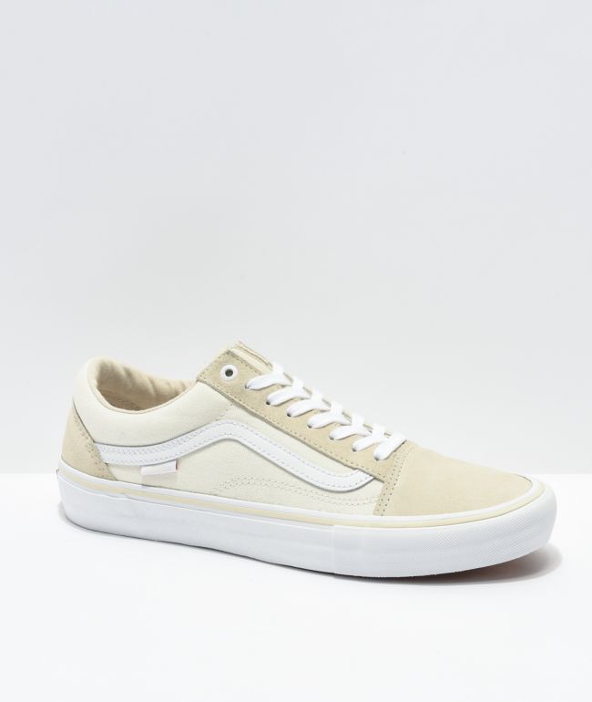 Vans Old Skool Pro Marshmallow & White Skate Shoes