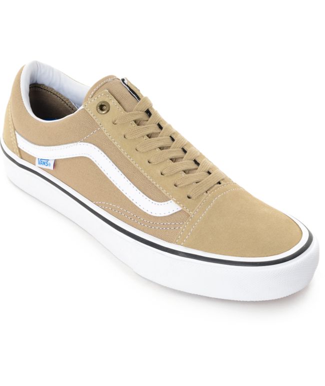 Vans Old Skool Pro zapatos de skate en caqui y blanco Vans Old Skool Pro zapatos de skate en caqui y blanco