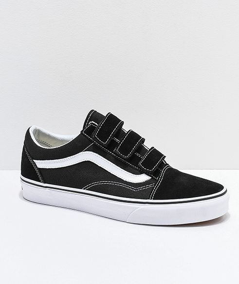 all black strap vans