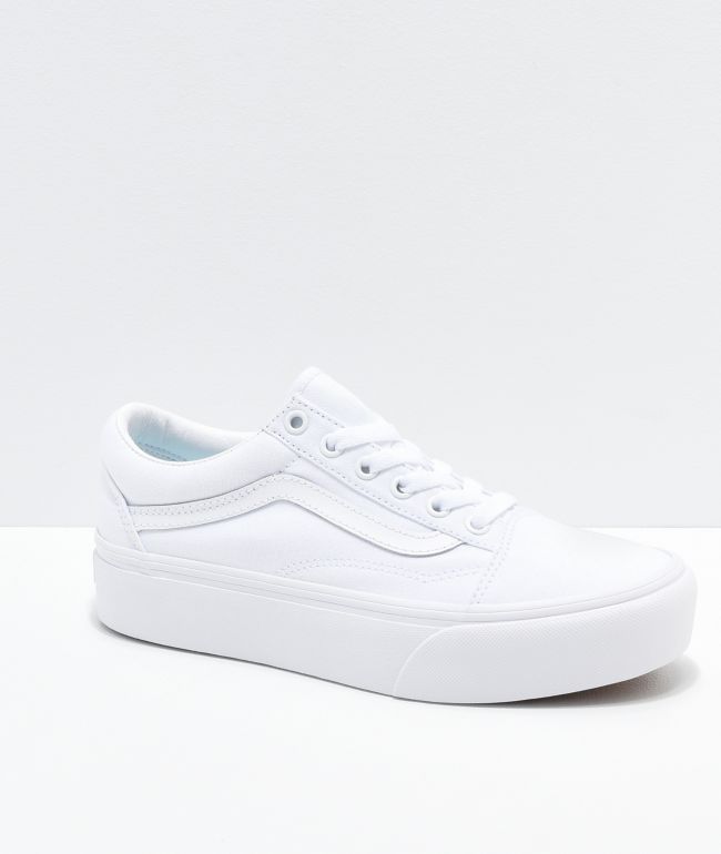 vans white old skool platform