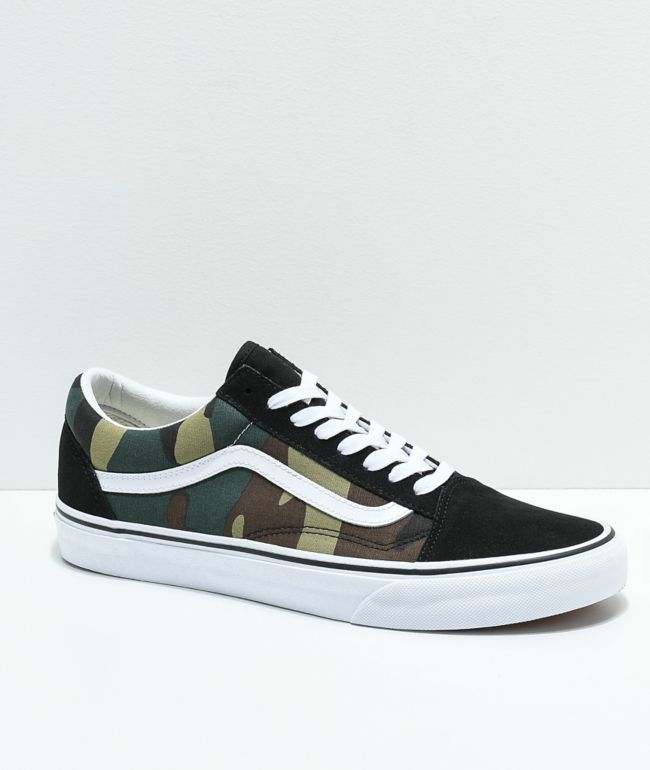 Vans Old Skool Woodland zapatos de skate en negro y camuflaje | Zumiez