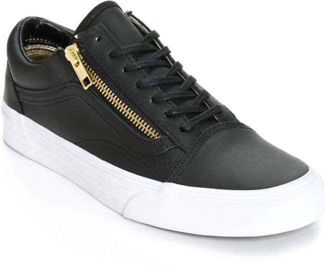 leather vans with zipper