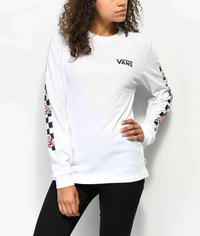vans long sleeve shirt with roses