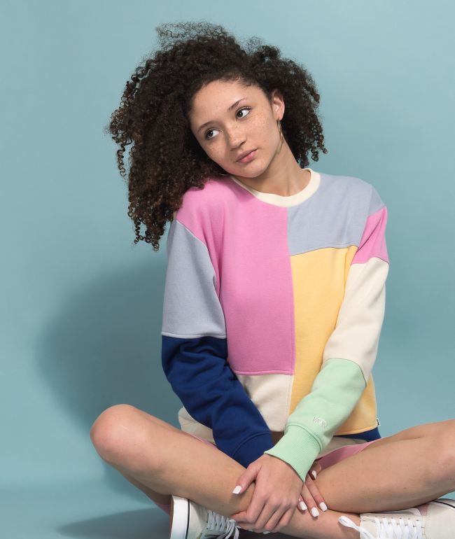 Vans white colour block sweatshirt outlet