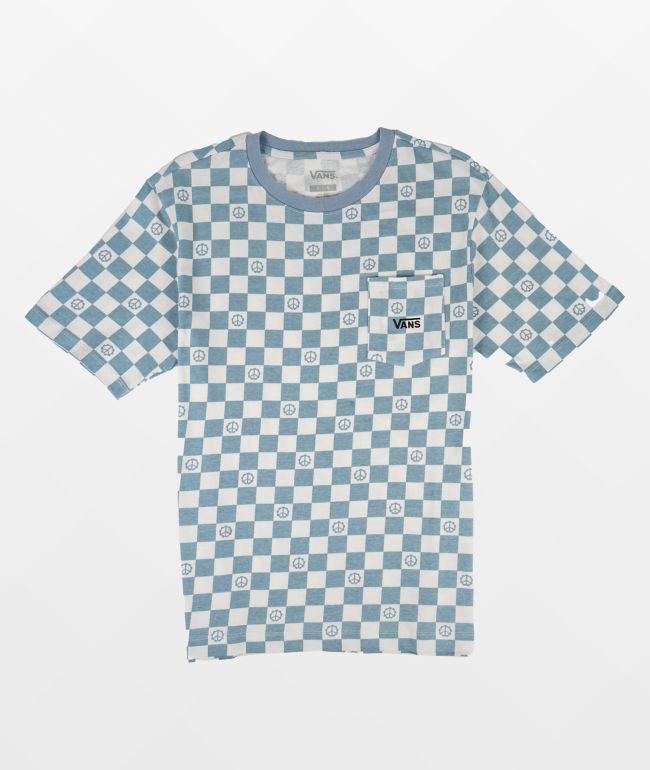 Vans Peace Checker Blue & White Pocket T-Shirt