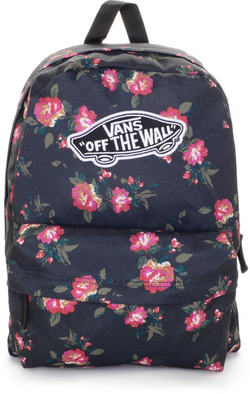 vans realm backpack black floral