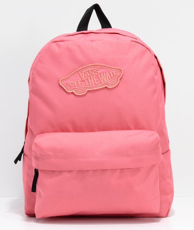 vans realm backpack black desert rose