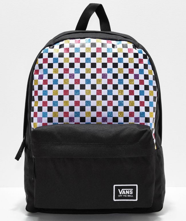 vans backpacks checkered rainbow