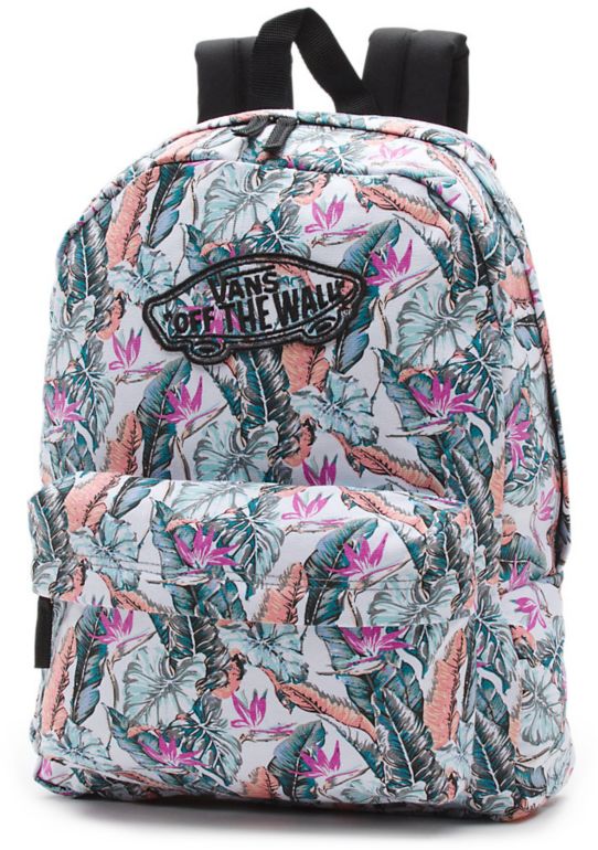 vans realm backpack in black floral print Cinosural International School