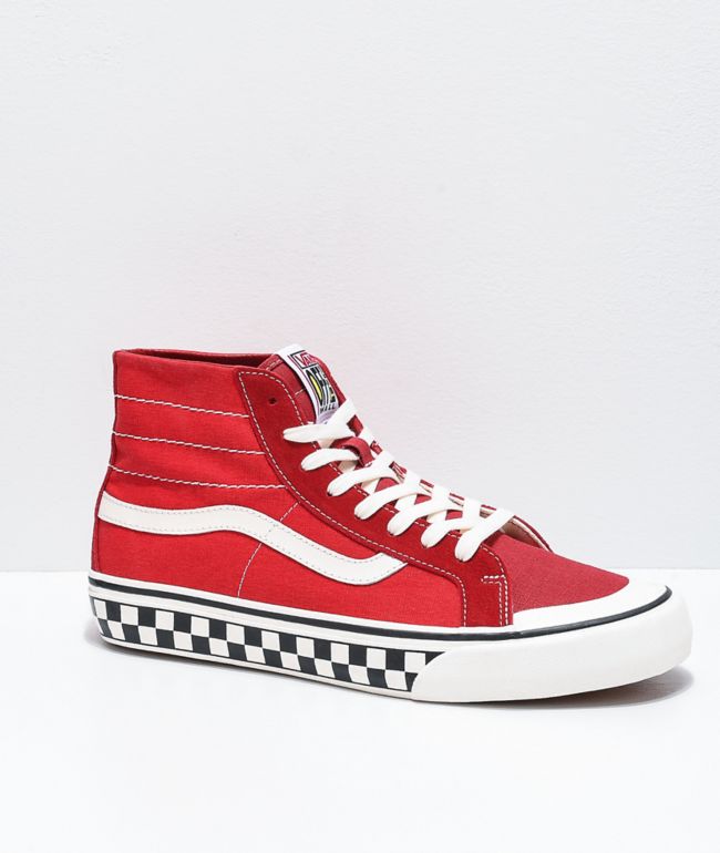 Vans Sk8-Hi 138 Decon SF zapatos de skate rojos y blancos | Zumiez