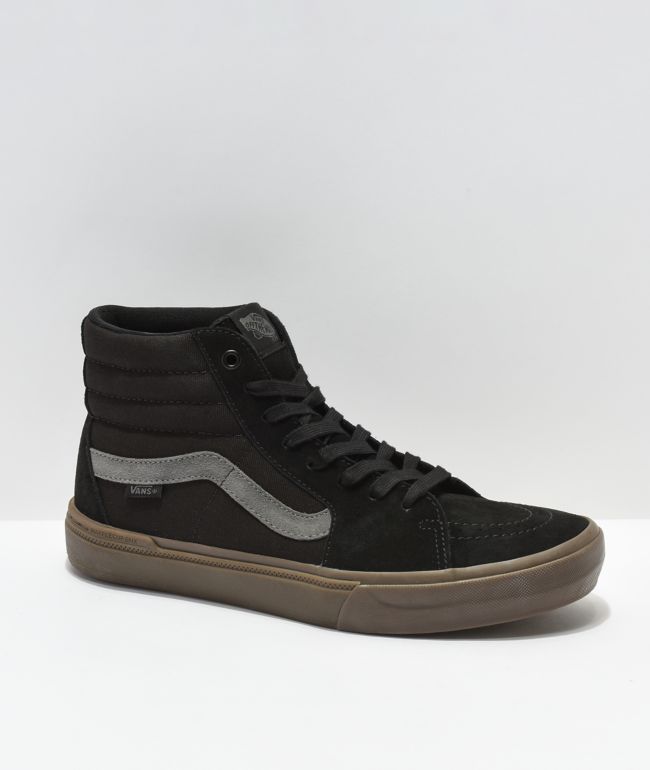 Vans Sk8-Hi BMX zapatos de skate negros y de goma oscura الثرثرة