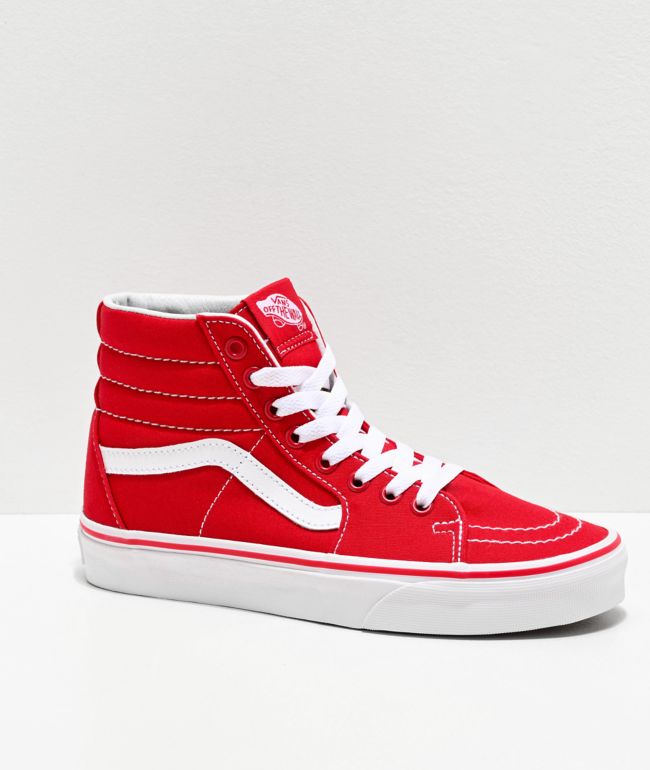 vans sk8 hi all red