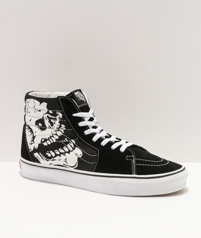 Black Skull Lace Up Sneakers Canvas Skate Shoes for Women Fashion 