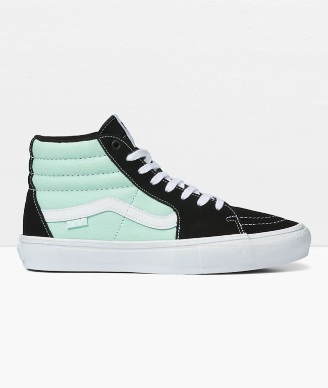 Vans Sk8-Hi Mint, Black & White Skate Shoes