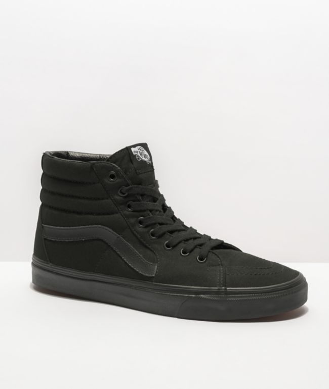 Vans Sk8-Hi Mono Black Skate Shoes | Zumiez