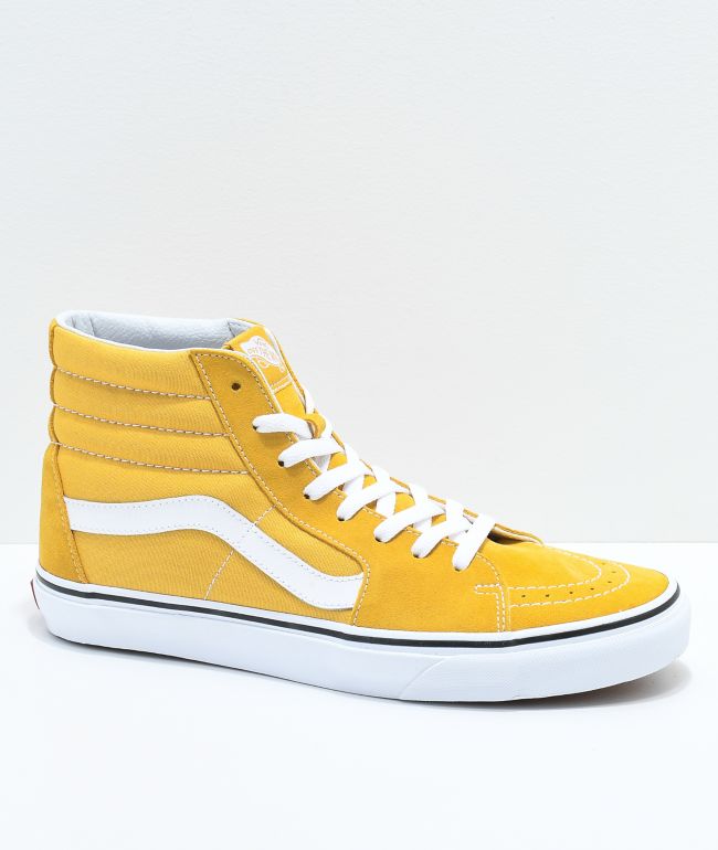 Vans Sk8-Hi Ochre zapatos de skate en amarillo y blanco موقع اواني