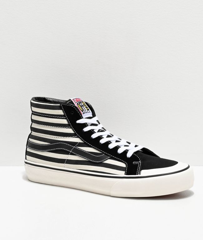 vans sk8 hi white black stripe