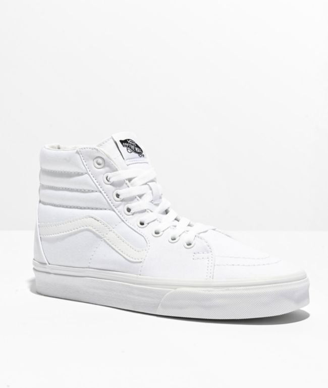 troon heerser spion Vans Sk8-Hi True White Canvas Skate Shoes