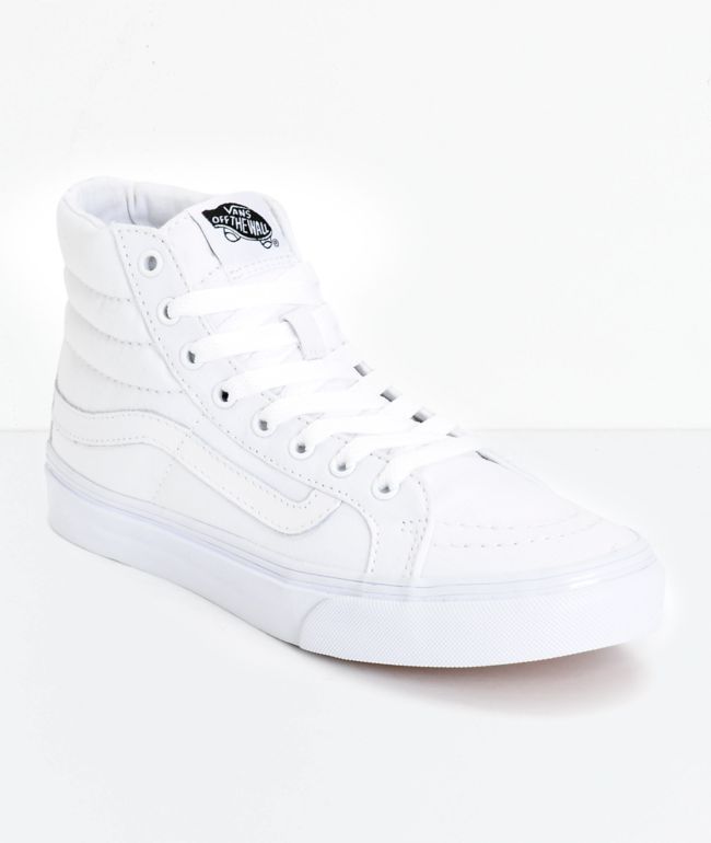 Vans Sk8 Hi zapatos de skate delgados blancos (mujer) | Zumiez