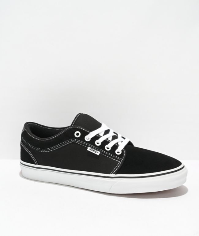Vans Skate Chukka Low Black & White Suede Skate Shoes