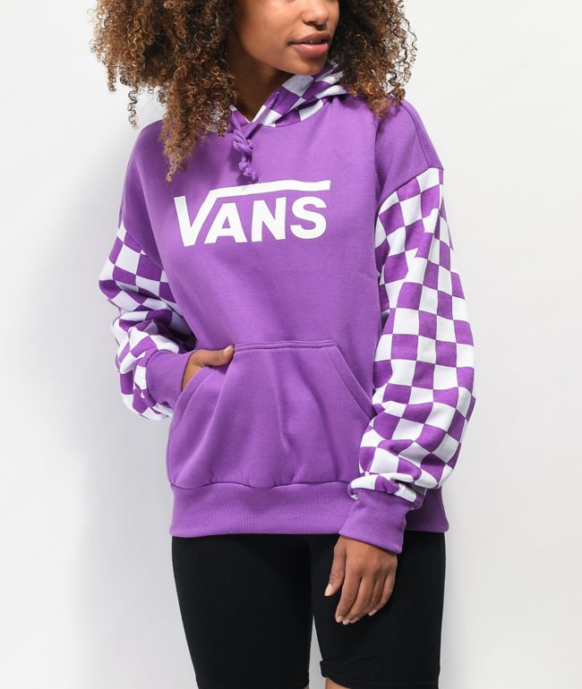 vans white checkered hoodie