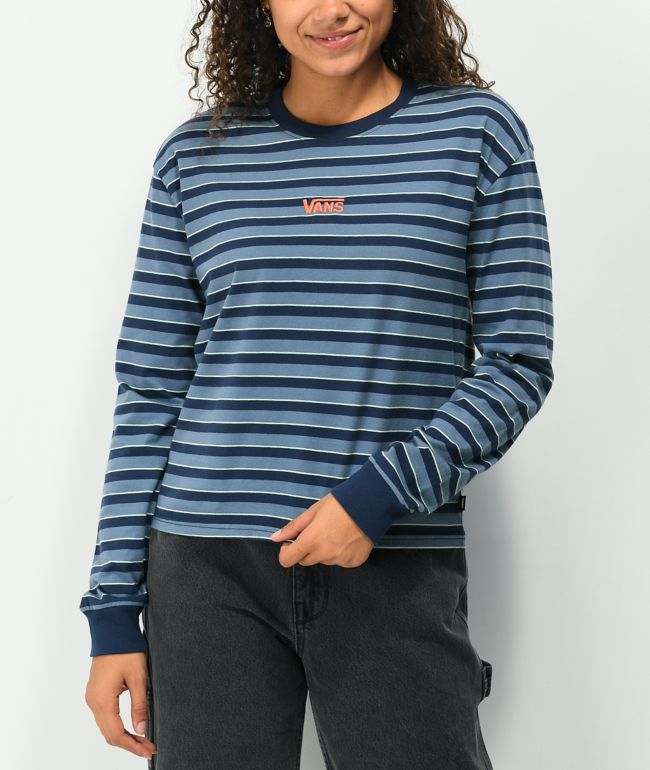 Vans Skate Stripe Blue & Black Long Sleeve T-Shirt