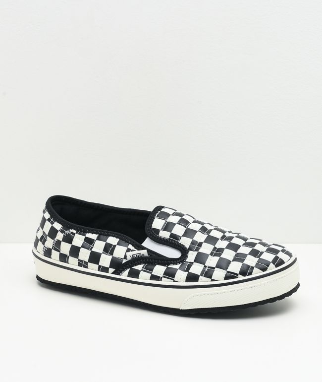 checkerboard slippers vans