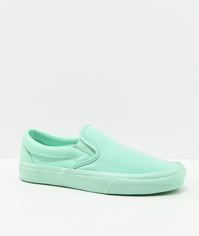 En necesidad de Impresionismo Desacuerdo Vans Slip-On Bay All Mint Skate Shoes