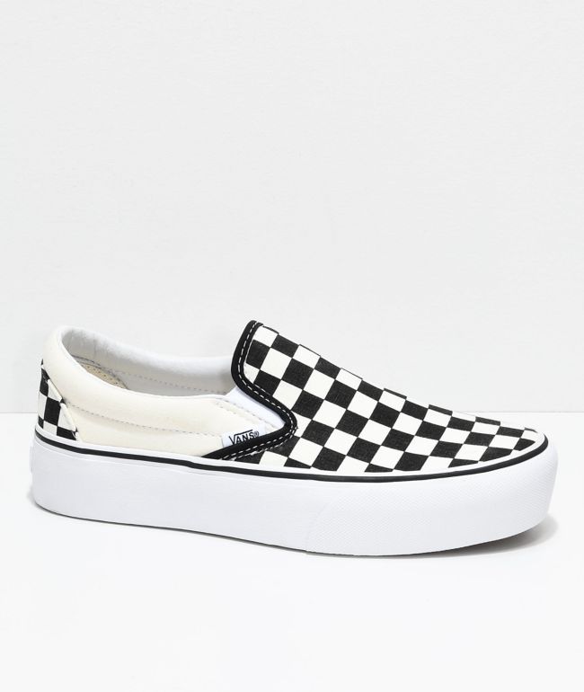 high top checkered platform vans