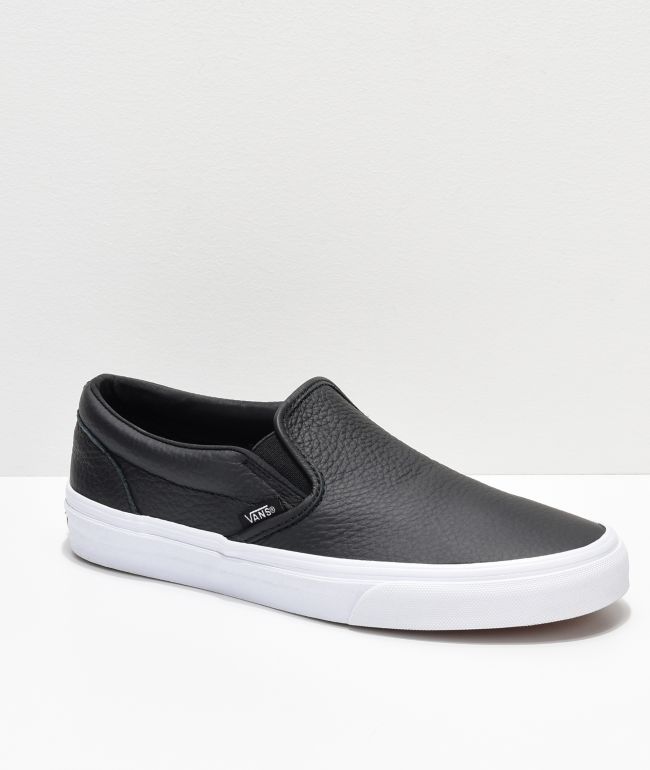 all black leather slip on shoes