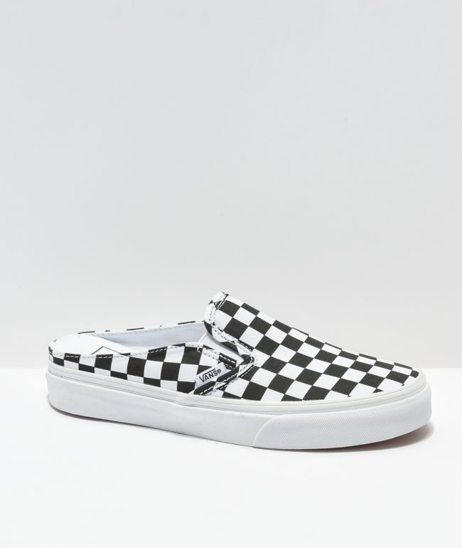 Vans Slip-On Checkerboard Black & White Mule Shoes