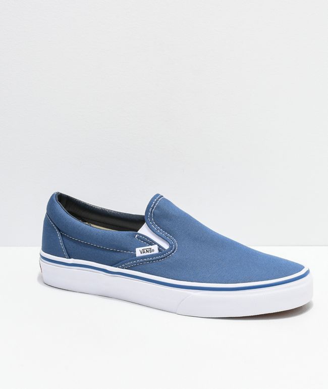 Vans Slip-On Navy Skate Shoes | Zumiez