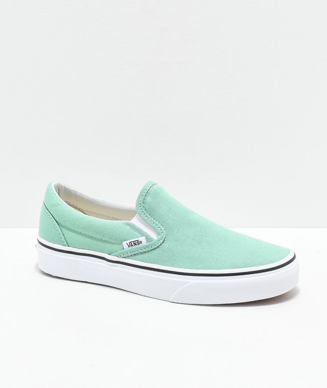 Vans Slip-On Neptune zapatos de skate verdes y blancos | Zumiez