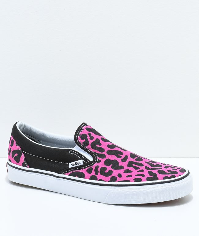 Vans Slip-On Pink \u0026 Black Leopard Print 