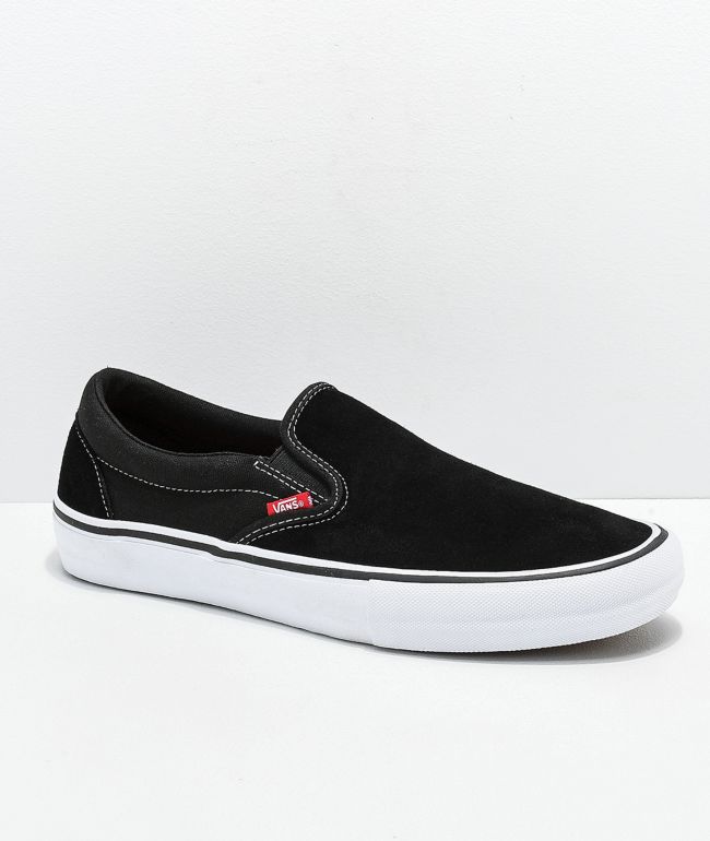 كرة التمارين Vans Slip-On Pro Black & White Gum Skate Shoes كرة التمارين