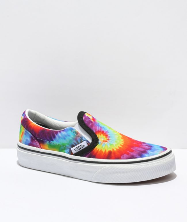 Vans Slip-On Rainbow Tie Dye Skate Shoes