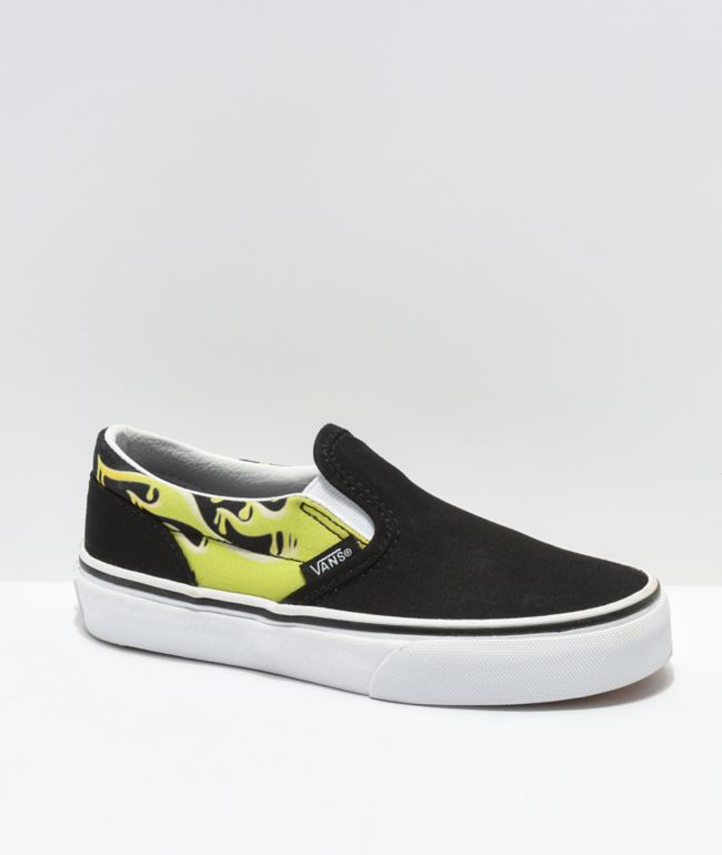 Vans Slip-On Slime Flame Black & Green Skate Shoes