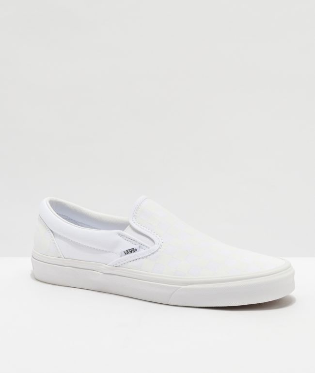 vans classic slip on true white monochromatic shoes