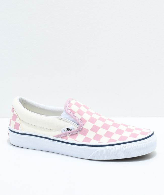 Vans Slip-On Zephyr zapatos de skate a cuadros en rosa y blanco | Zumiez